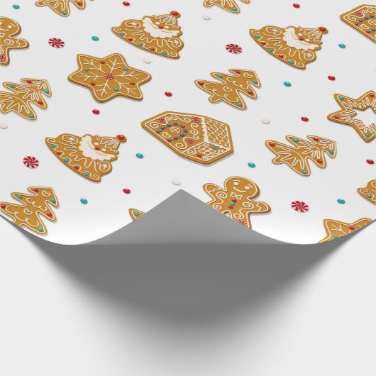 Weihnachtsgebäck Cookies Modernes Muster Geschenkpapier (Ecke)