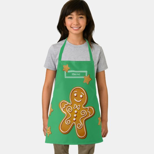 Weihnachtsgebäck-Cookies Monogram Green Schürze (Insitu)