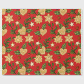 Weihnachtsgebäck Cookies und Berries Rot Geschenkpapier (Flach)