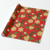 Weihnachtsgebäck Cookies und Berries Rot Geschenkpapier (Ungerollt)