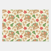 Weihnachtsgebäck Cookies und Briefe Geschenkpapier Set (Vorderseite 3)