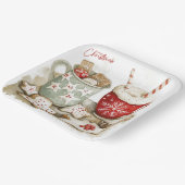 Weihnachtsgebäck Cookies und heiße Schokolade Pappteller (Gewinkelt)