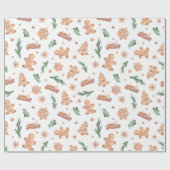 Weihnachtsgebäck Cookies Weihnachtsgrün Geschenkpapier (Flach)