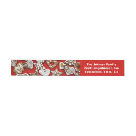 Weihnachtsgebäck Cookies Wrap Address Labels Rundum-Adressaufkleber