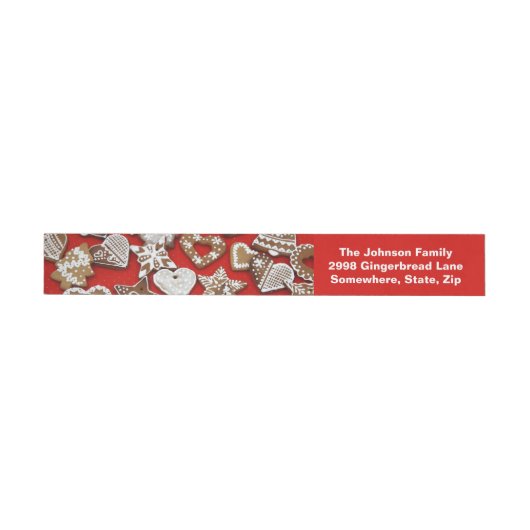 Weihnachtsgebäck Cookies Wrap Address Labels Rundum-Adressaufkleber (Person)