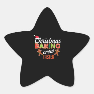 Weihnachtsgebäck Crew Taster Urlaub Spaß Backgesch Stern-Aufkleber