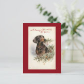 Weihnachtsgebäck Dackel Hund Feiertagspostkarte (Stehend Vorderseite)