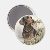 Weihnachtsgebäck Dackel Hund Magnet (Vorderseite/Rückseite)