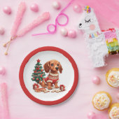 Weihnachtsgebäck Dackel Hunde Weihnachtsgebäck Pappteller (Party)
