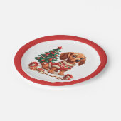 Weihnachtsgebäck Dackel Hunde Weihnachtsgebäck Pappteller (Schrägansicht)