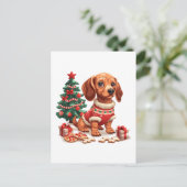 Weihnachtsgebäck Dackel Hunde Weihnachtsgebäck Postkarte (Stehend Vorderseite)