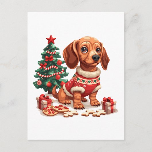 Weihnachtsgebäck Dackel Hunde Weihnachtsgebäck Postkarte (Vorderseite)