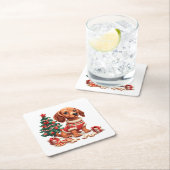 Weihnachtsgebäck Dackel Hunde Weihnachtsgebäck Rechteckiger Pappuntersetzer (Vor Ort)