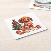 Weihnachtsgebäck Dackel Hunde Weihnachtsgebäck Rechteckiger Pappuntersetzer (angewinkelt)