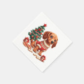 Weihnachtsgebäck Dackel Hunde Weihnachtsgebäck Serviette (Ecke)