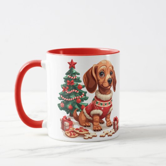 Weihnachtsgebäck Dackel Hunde Weihnachtsgebäck Tasse (Links)