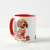 Weihnachtsgebäck Dackel Hunde Weihnachtsgebäck Tasse (Vorderseite Links)