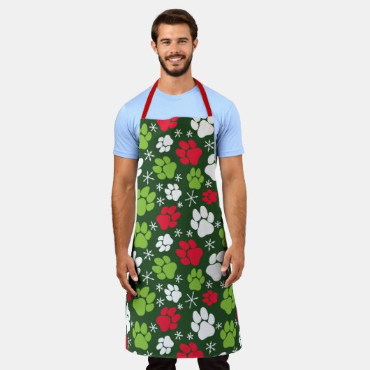 Weihnachtsgebäck Drucke Muster Hunde Groomere Schürze (Getragen)