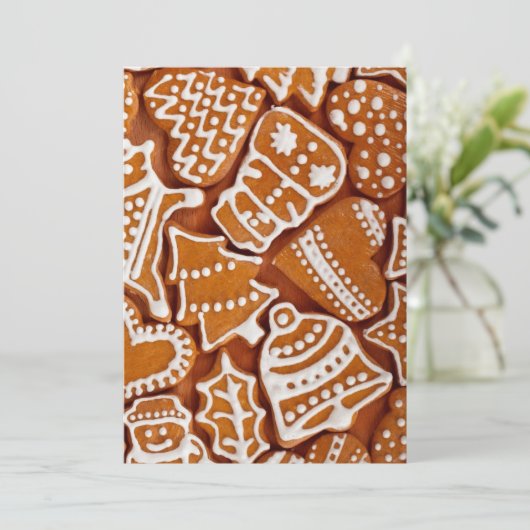 Weihnachtsgebäck Feiertagskarte (Stehend Vorderseite)