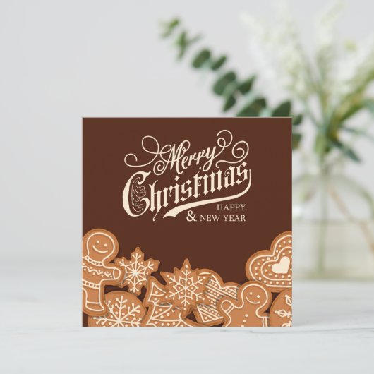 Weihnachtsgebäck Feiertagskarte (Stehend Vorderseite)