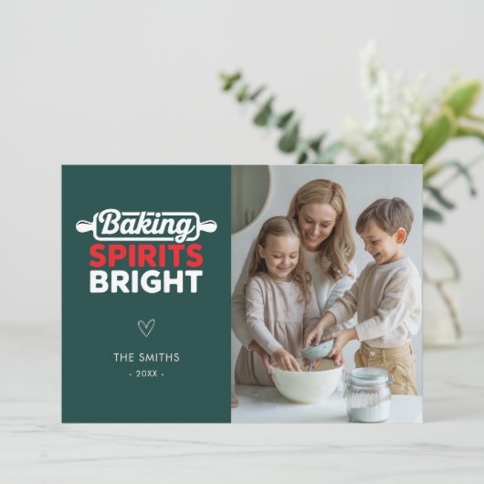 Weihnachtsgebäck Foto Feiertagskarte (Stehend Vorderseite)