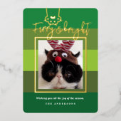 Weihnachtsgebäck & Foto Grün Folien Feiertagskarte (Vorderseite)