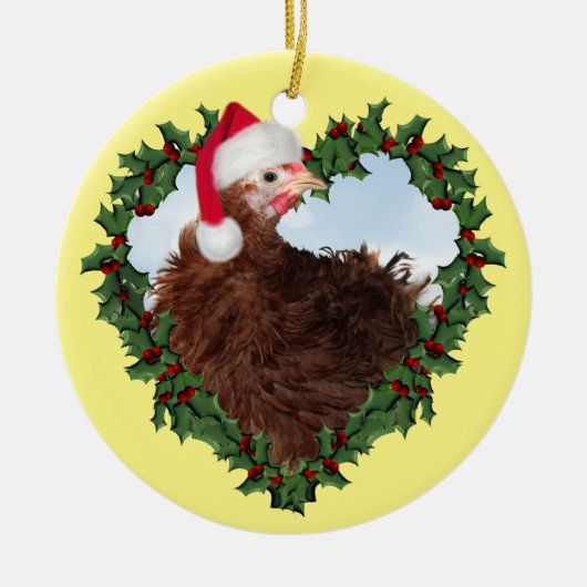 Weihnachtsgebäck * Frizzle Chicken Keramik Orname Keramik Ornament (Vorne)