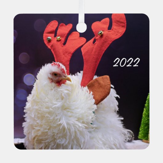 Weihnachtsgebäck - Frizzled Cochin Bantam Pet Ornament Aus Metall (Vorderseite)