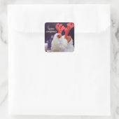 Weihnachtsgebäck - Frizzled Cochin Bantam Pet Quadratischer Aufkleber (Tasche)