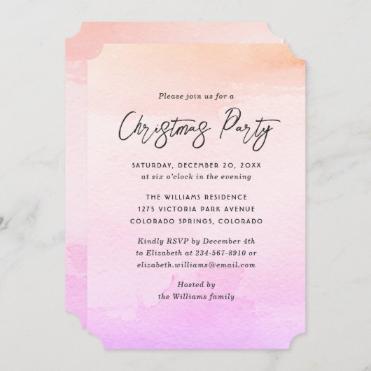 Weihnachtsgebäck für Aquarellen Einladung (Vorne/Hinten)