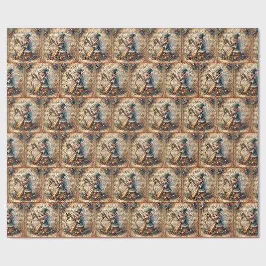 Weihnachtsgebäck für Harfe Geschenkpapier (Flach)