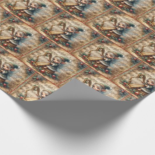 Weihnachtsgebäck für Harfe Geschenkpapier (Ecke)