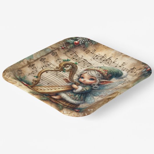 Weihnachtsgebäck für Harfe Pappteller (Gewinkelt)