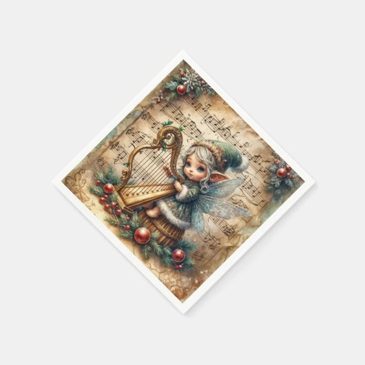 Weihnachtsgebäck für Harfe Serviette (Ecke)