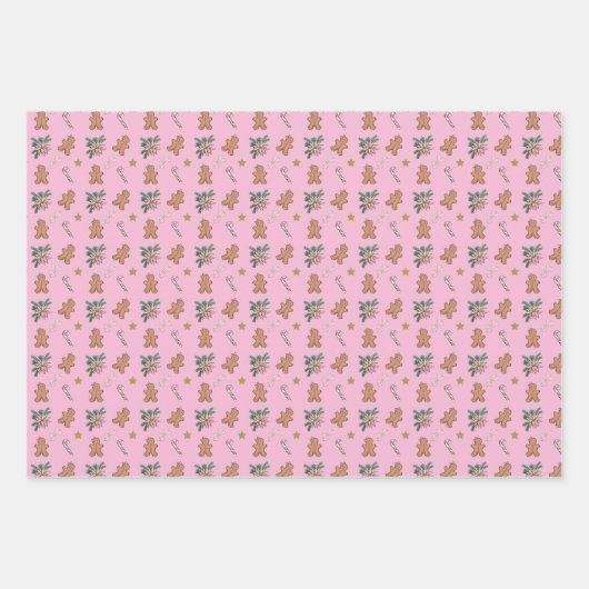 Weihnachtsgebäck für Männer, Jungen und Kaninchen Geschenkpapier Set (Vorderseite)