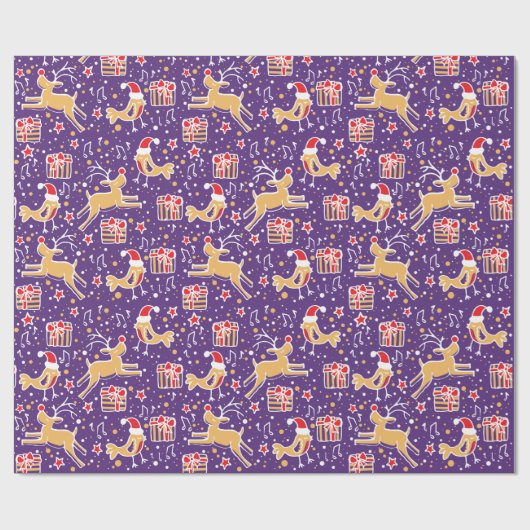 Weihnachtsgebäck für Rentiere und Vögel Geschenkpapier (Flach)