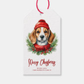 Weihnachtsgebäck für Wasserfarben Beagle Geschenkanhänger (Vorderseite)