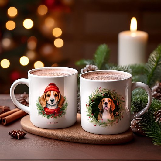 Weihnachtsgebäck für Wasserfarben Beagle Kaffeetasse