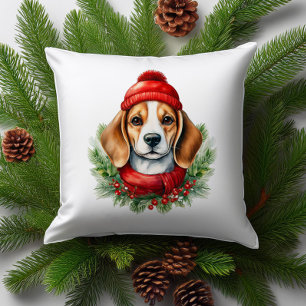 Weihnachtsgebäck für Wasserfarben Beagle Kissen