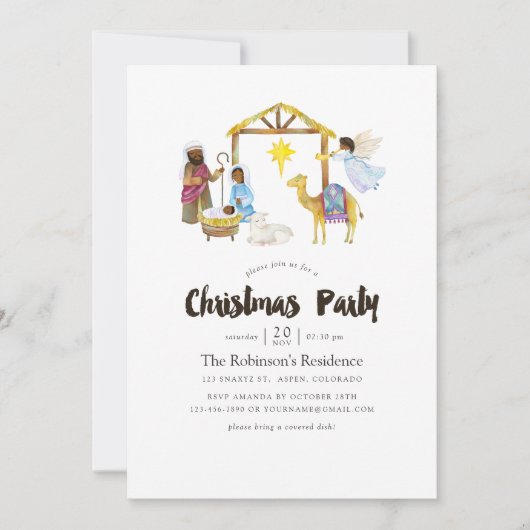 Weihnachtsgebäck für Wasserfarben - Weihnachtsgebä Einladung (Vorderseite)