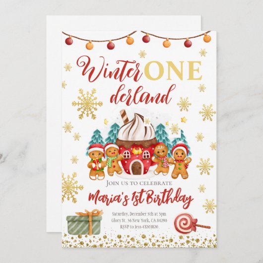 Weihnachtsgebäck Geburtstagsfeier Einladung (Vorne/Hinten)