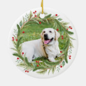 Weihnachtsgebäck Gelbes Labrador Foto Keramik Ornament (Hinten)