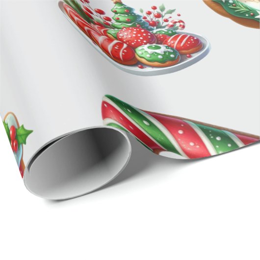 Weihnachtsgebäck Geschenkpapier (Rolleneckpunkt)