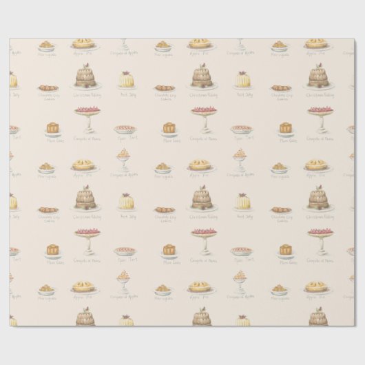 Weihnachtsgebäck Geschenkpapier (Flach)