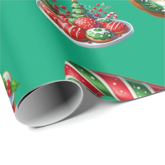 Weihnachtsgebäck Geschenkpapier (Rolleneckpunkt)