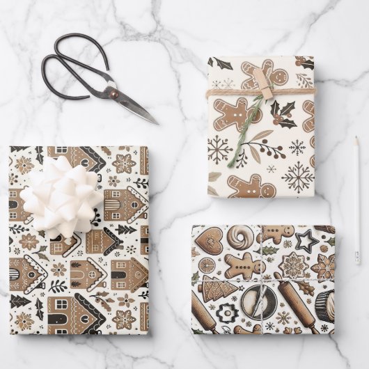 Weihnachtsgebäck Geschenkpapier Set (Vorderseite)