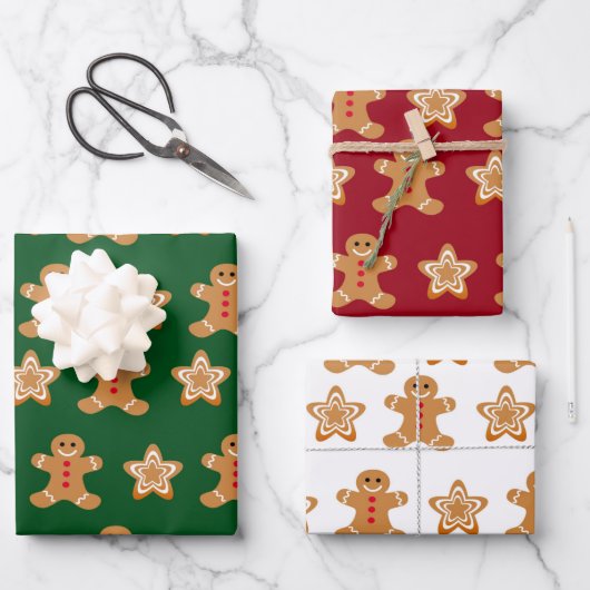 Weihnachtsgebäck Geschenkpapier Set (Vorderseite)