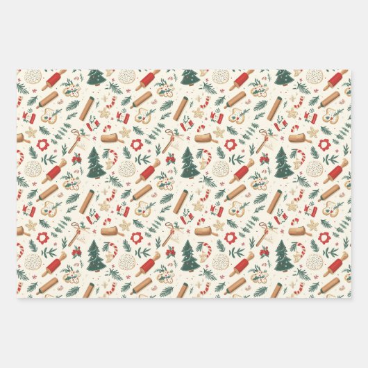 Weihnachtsgebäck Geschenkpapier Set (Vorderseite 3)