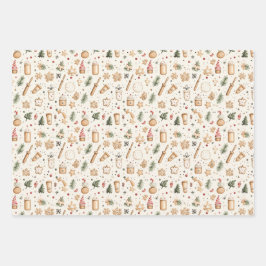 Weihnachtsgebäck Geschenkpapier Set