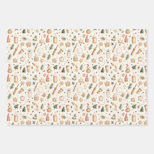 Weihnachtsgebäck Geschenkpapier Set (Vorderseite)